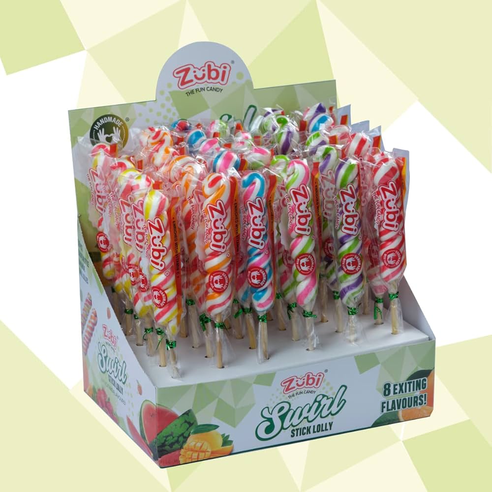 Swirl Stick Lolly Candies - 36 pcs Party Pack | Zubi International