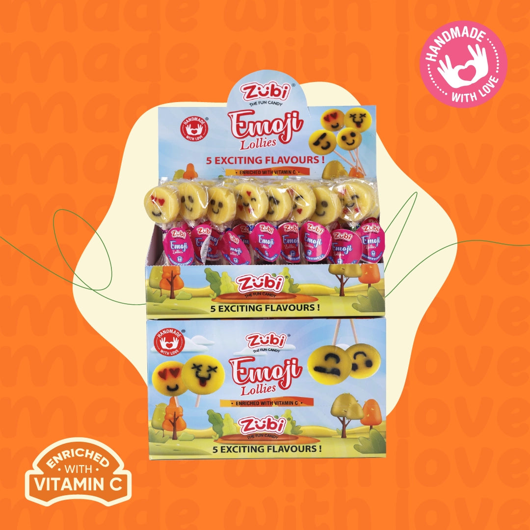 Emoji Lolly Candies - 48 pcs Party Pack | Zubi International